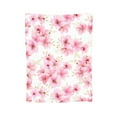 thumbnail image 7 of DouZhe Ultra-Soft Micro Fleece Lightweight Flannel Bed Blanket, Pink Watercolor Cherry Blossom Print Cozy Warm Throw Blankets, 50"x40", 7 of 7