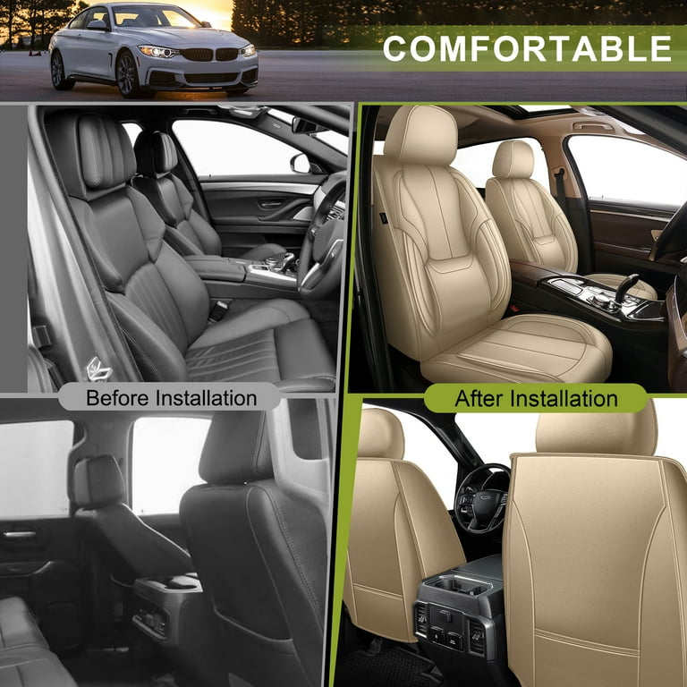 AOMSAZTO Car Seat Covers Front Seats,Premium Leather Driver Seat