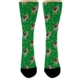 thumbnail image 4 of ThisWear Dog Crew Socks Pug Socks for Women Men Pug Novelty Gifts Dog Bday Supplies 12-Pair Green Crew Socks, 4 of 5