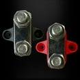 thumbnail image 3 of 1/4" Dual Studs Battery Junction Post, Ampper Heavy Duty 2 Studs Bus Bar Power and Ground Junction Block Distribution Terminal Kit, Pack of 2 (Red and Black), 3 of 6