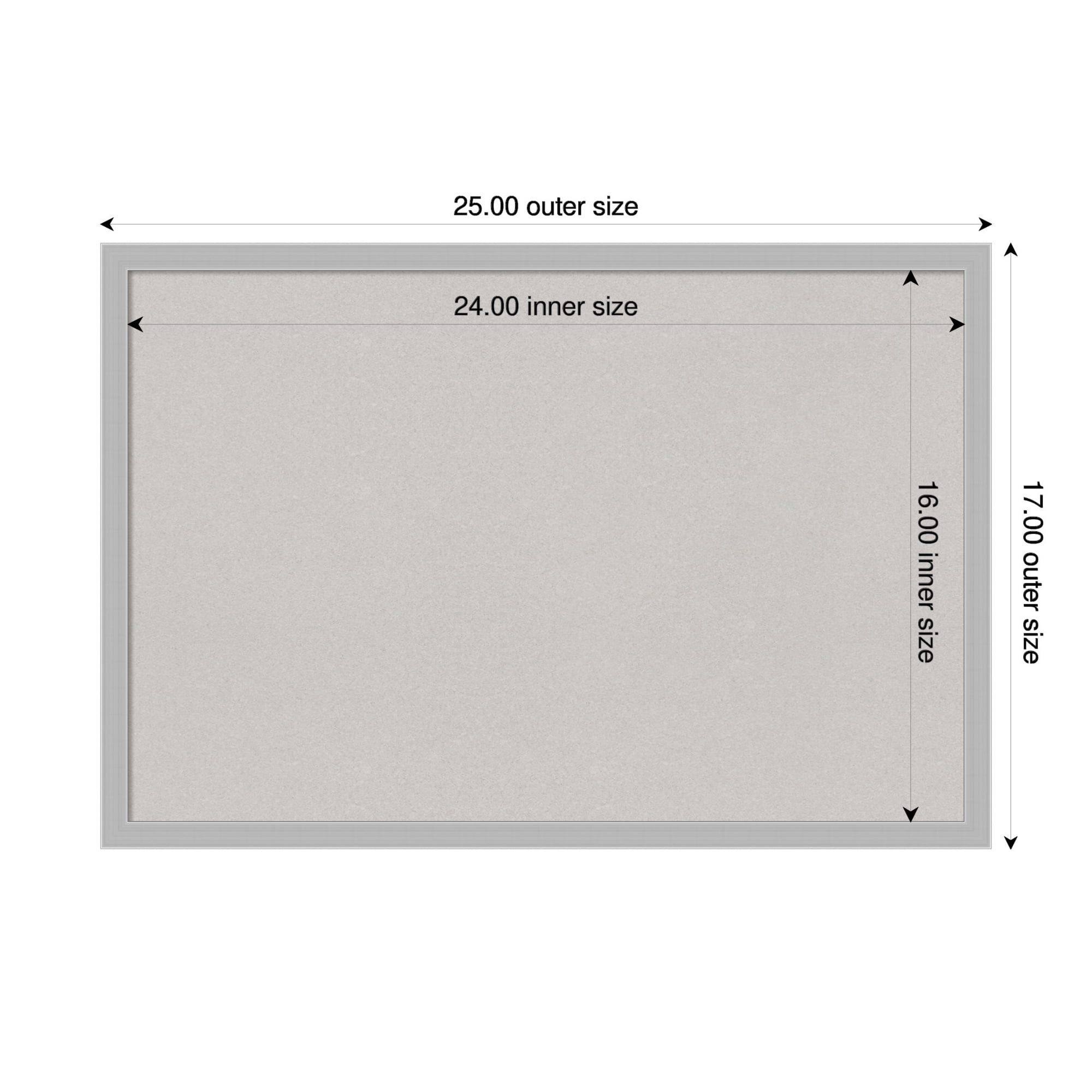 Amanti Art Grey Cork Board Framed Hera Chrome Bulletin Board 25 in. x 17 in.