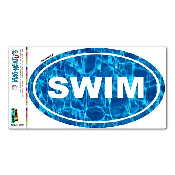 Swim Blue Water - Euro Oval MAG-NEATO'S(TM) Car/Refrigerator Magnet