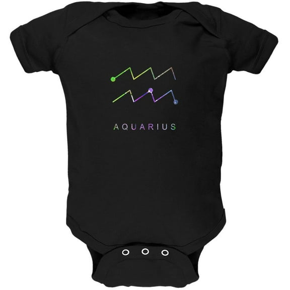Sacred Zodiac Aquarius Soft Baby One Piece Black 3-6 M
