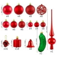 thumbnail image 2 of Christmas Ornaments 102 Piece Set - Shatterproof Balls, Pickle & Tree Topper - Red & Green Holiday Decorations - German Design for Christmas Tree, 2 of 3