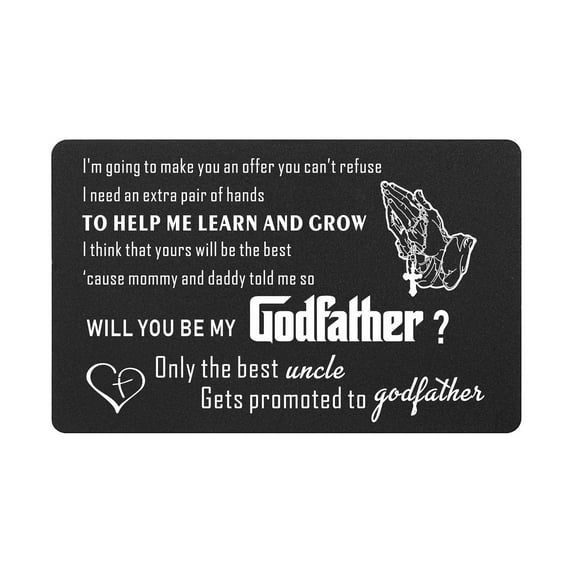 DEGASKEN Godfather Gifts, Godfather Wallet Card - Will You Be My Godfather, Birthday, Christmas, Fathers Day