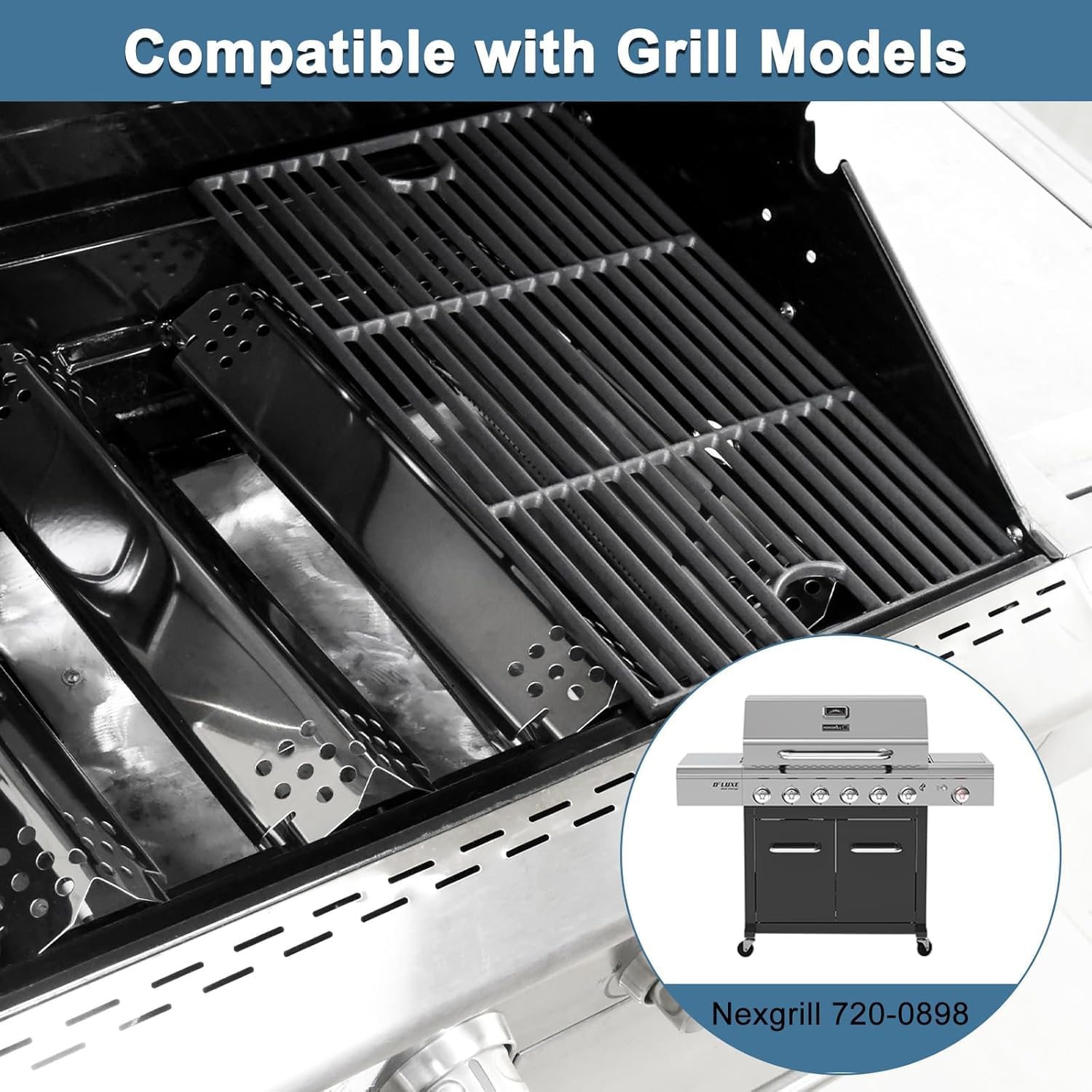 Ersatzteile Für Nexgrill 6-Brenner Grills – Passend Für Modelle 720-0898, 720-0898A, 720-0896C (Brenner, Heizplatten, Zünder)