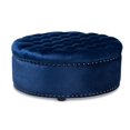 thumbnail image 1 of Allora Modern Tufted Velvet Coffee Table Ottoman in Blue, 1 of 6