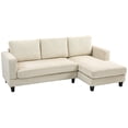 thumbnail image 1 of HOMCOM L Shape Sofa with Chaise Lounge Fabric 3 Seater Corner Sofa, Beige, 1 of 10