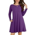 thumbnail image 1 of Chiclily Robe Décontractée à Manches Longues pour Femmes Purple TG Tunique Robe T-Shirt Ample avec Poches, 1 of 7