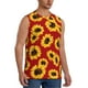thumbnail image 2 of Fotbe Sunflowers On Red Men's Camiseta sin Mangas Estampada para Hombres, Playera Casual para Gimnasio, Entrenamiento, Playa-Medium, 2 of 7