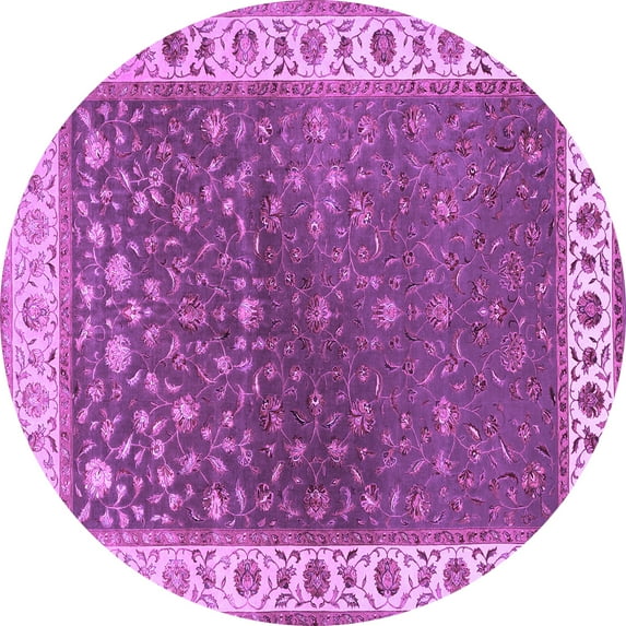 Ahgly Company Indoor Round Persian Purple Traditional Area Rugs, 6' Round