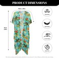 thumbnail image 6 of HELLHERO Coconut Tree Floral Design Bathing Suit Cover Up Polyester Loose Free Size Long Kimono Swimsuit Cover Up for Women, 6 of 6