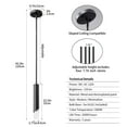 thumbnail image 5 of ZHLWIN Modern Pendent Lights in Kitchen, Black Mini Pendant Light Bedroom Bedside Table Small Chandelier, Metal Rod Ceiling Pendant Lighting for Kitchen Island Bedroom Restaurant Bar, 3-Pack, 5 of 6