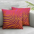 thumbnail image 3 of Nawypu Retro 70s Pink and Orange Zebra Stripes Throw Pillow Covers Cozy Aesthetic Throw Pillowcase Home Decorative Living Room Cushion Cover College Trendy Funky Dormitory for Bed Couch Sofa, 3 of 5