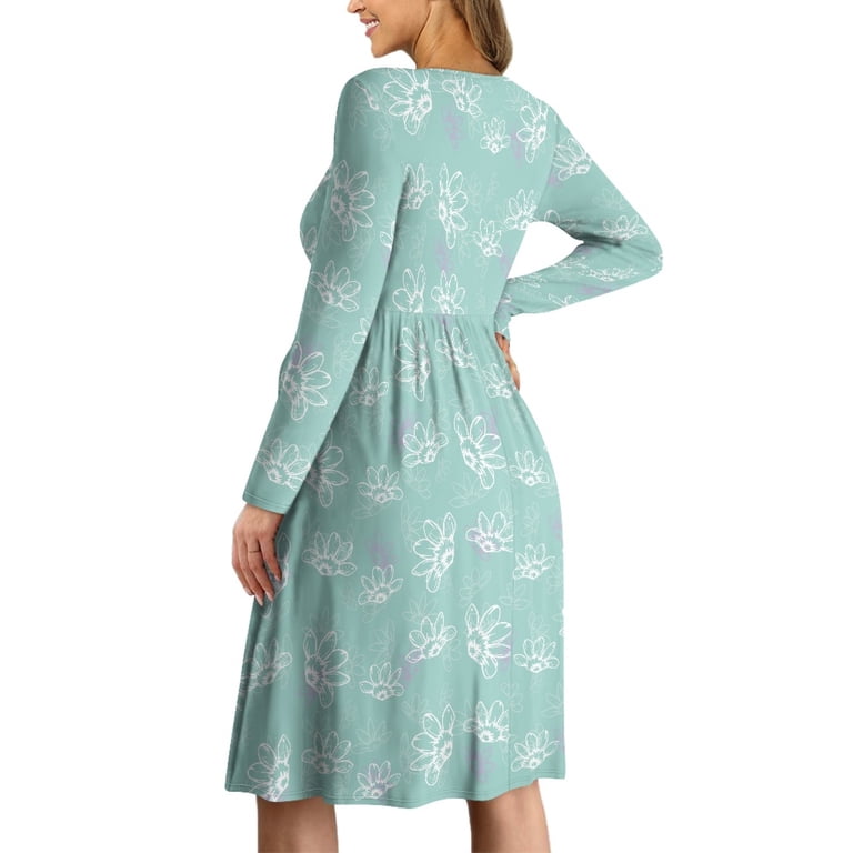 SCRAWLGOD Flower Maternity Dress for Breastfeeding Dress Midi Dresses for Pregnant Women Clothes Long Sleeve Nursing Friendly Dress Size L Lightweight Ladies Swing Dresses - Walmart.com SCRAWLGOD Flower Maternity Dress for Breastfeeding Dress Midi Dresses for Pregnant Women Clothes Long Sleeve Nursing Friendly Dress Size L Lightweight Ladies Swing Dresses - Walmart.com
