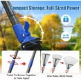 thumbnail image 2 of Adjustable Garden Leaf Rake 67 inch, Collapsible Metal Yard Rake for Leaves with Expandable Head 8-17", 2 of 8
