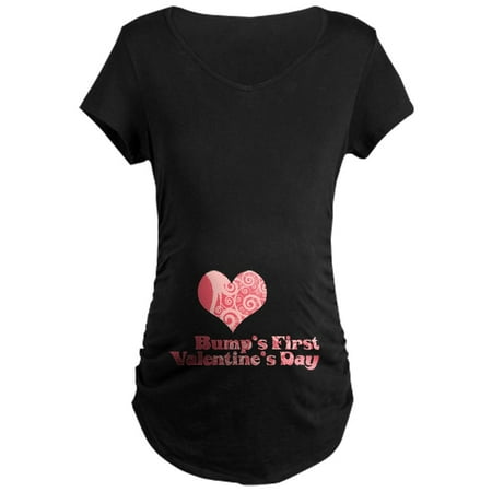 

CafePress - Bump s First Valentine s Day Maternity Tee (Dark) - Maternity Dark T-Shirt
