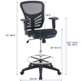 thumbnail image 2 of Modway Articulate Drafting Chair - Chaise de Bureau de Réception - Chaise de Table à Dessin en Noir, 2 of 5