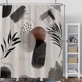 thumbnail image 5 of Boho Shower Curtain Black Grey Plants Leaves Mid Century Modern Abstract Shower Curtains Decorative for Bathroom Waterproof Fabric Shower Curtain with Hooks 72x84 Inches, 5 of 6