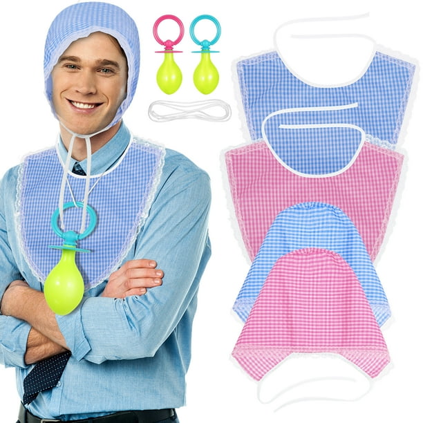 FELTECHELECTR 2 juegos de gorro y babero para chupete de bebé para cosplay, disfraces, trajes decorativos, chupete para cosplay, suministros para disfraces de festivales.