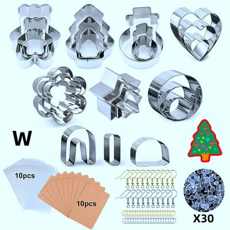 

Polymer Clay Cutter for Making Earrings Clay Earring Cutter Shape with Earring Hooks for Polymer Clay Jewelry Making