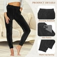 thumbnail image 3 of TEMOFON Lounge Jogger Pants for Women Velour Black Soft Sweatpants – Casual Joggers with Drawstring Waist L, 3 of 7