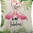thumbnail image 1 of Fabulous Flamingo Linen Throw Pillow, 1 of 1