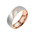 thumbnail image 2 of Anillos para mujer, regalos para mujer, anillo de pareja en forma de corazón de medio melocotón de acero de titanio, joyería, regalo de San Valentín, anillo de acero inoxidable, 2 of 2