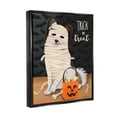 thumbnail image 3 of Stupell Industries Dog Wearing Mummy Costume Trick or Treat Halloween Graphic Art Jet Black Floating Framed Canvas Print Wall Art, Design by Diane Neukirch, 3 of 5
