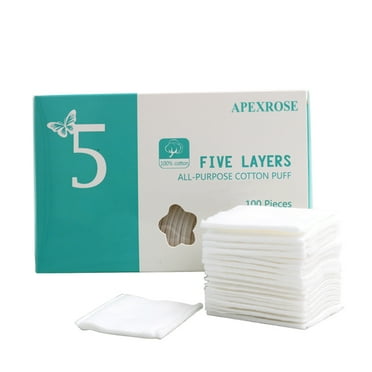 APEXROSE Cotton for cosmetic purposes, 5-layer Soft Comfortable Cotton Facial Make-Up Cotton