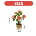 thumbnail image 2 of Flor artificial de cinco cabezas, pequeña planta de bonsái de rosa de té, flor artificial creativa, decoración del hogar, 2 of 6