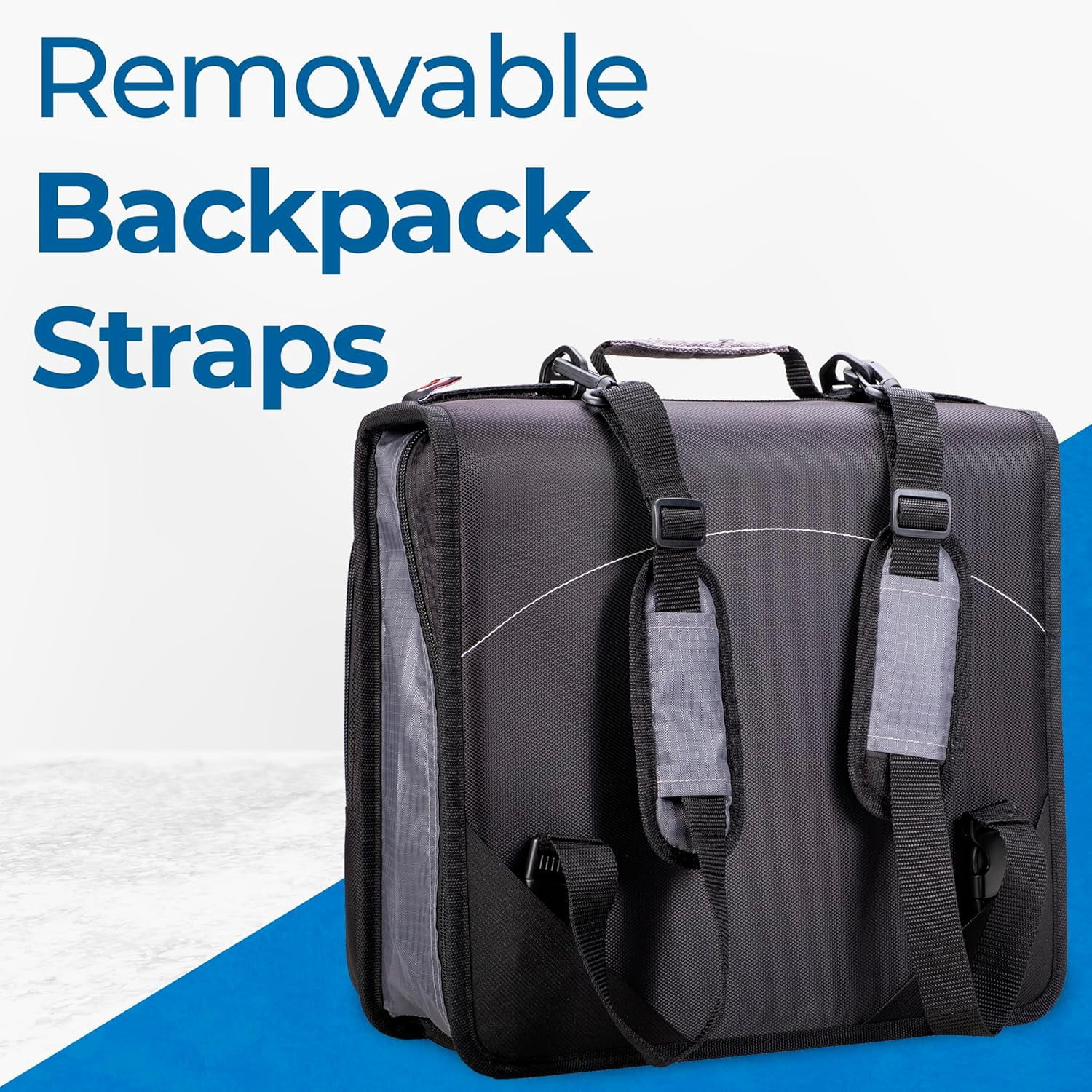 Case-it Universal Dual Binder Pack, 2 Set of 2” D-Ring Dual, W/Removable File Folder Hold Down Pages, Backpack Style Straps, Padded Laptop Pocket, Front Flap Pocket, Laptop Storage