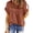 Z-Brown, variant on UVN Summer Shirts for Women Short Sleeve Blouses Ladies Crewneck Lace Crochet Tops Dressy Chiffon Blouses