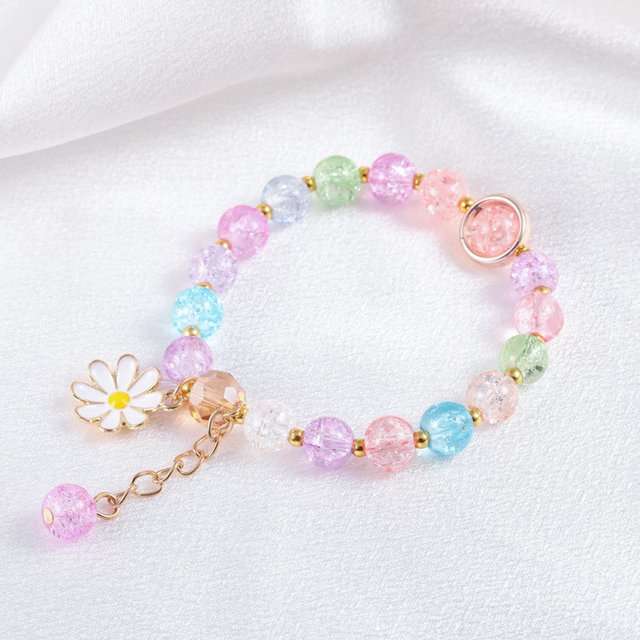 SIfdSeng Stone Bracelet Rhinestone Bracelets Colorful Jewelry Daisy Flower Multi Beads Style Handmade Accessories Fashion Stone Beads Strawberry Hand String Charms for Bracelets Making