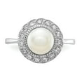 thumbnail image 2 of Sterling Silver CZ White FW Cultured Pearl Ring, 2 of 5