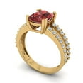 thumbnail image 2 of Solitaire with Accents Engagement Ring for Women - 3.48ct Natural Garnet in 14K Yellow Gold Promise Ring, 2 of 6