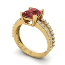 3.96ct cushion cut red natural garnet 18k yellow gold Bridal Wedding Engagement Promise Anniversary Ring for Women size 9.75