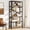 Light Brown and Black, variant on Finmind 71-inch Industrial Bookshelf, 6 Shelf Etagere Bookcase, FreeStanding Open Display Book Shelves for Bedroom, Living Room, Rustic Brown & Black