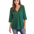 thumbnail image 2 of Tralilbee New Fashion Versatile Plus Size 8XL Half Sleeve Shirt Ruched Zipper Loose Casual T-Shirt, 2 of 6