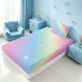 thumbnail image 5 of Homewish Ombre Blings Print Twin Sheets for Girls, Cute Rainbow Bedding, 3pcs (1 Flat Sheet, 1 Fitted Sheet and 1 Pillowcase), 5 of 6