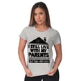 thumbnail image 2 of Live With Parents Slacker Funny Womens Slim Fit Graphic Tee Brisco Brands L, 2 of 4