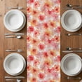 thumbnail image 6 of Pink Flowers Table Runner - 120 Inch Long, Kitchen Dining Table Runner Dresser Scarves, Pastoral Floral Leaves Botanical Rustic Farmhouse Decor for Coffee Tables Wedding Party Banquet, 6 of 8