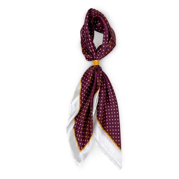 Free Assembly Women's Print Silk Scarf, Merlot Wine