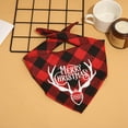 thumbnail image 5 of Tvtnvo Pet Christmas Bandana Stylish Tartan Plaid Dog Clothes Pet Clothes Geometric Merry Christmas Pet Costume Cozy Soft Flannel Fabric Easy Wear Accessory for Dogs Pets Red, 5 of 6