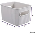 thumbnail image 4 of Superio Small Ribbed Plastic Storage Basket Organizer (6 Pack), 1.5 Liter Mini Closet Storage bin for Home, Shelf, Pantry, and Cosmetics – White Smoke, 4 of 5