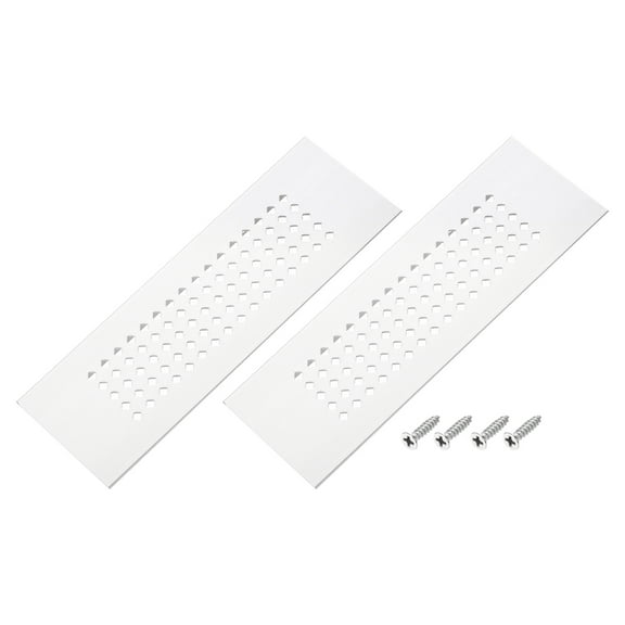 Uxcell Door Air Vent Cover, Aluminum Grille Ventilation Cover for Cabinet Wardrobe 6 x 2 Inch Silver