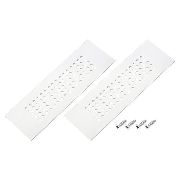 Cubierta de ventilación de aire para puerta Uxcell, cubierta de rejilla de aluminio para armario y vestidor 6 x 2 pulgadas plateada