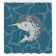 thumbnail image 1 of Ambesonne Narwhal Shower Curtain, Happy Arctic Mammal, 69"Wx84"L, Multicolor, 1 of 3