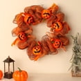 thumbnail image 4 of Kezqiaxn Halloween Door Decorations Fall Wreath Halloween Front Door Wreaths Welcome Sign for Front Door Hanging Pumpkin Mesh Garland Wreath Sign 40x40cm, 4 of 6