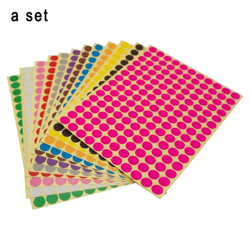 30 Pcs 6mm Colorful Dots Stickers Labels Self-Adhesive Adhesive Printing Paper 